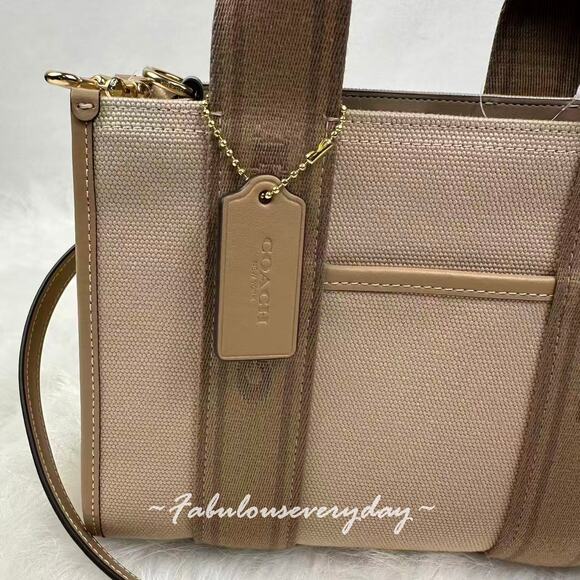 Coach Smith Tote Bag 24 Crossbody Canvas/Gold/Dark Natural Multi CAK94 NWT - Picture 5 of 8